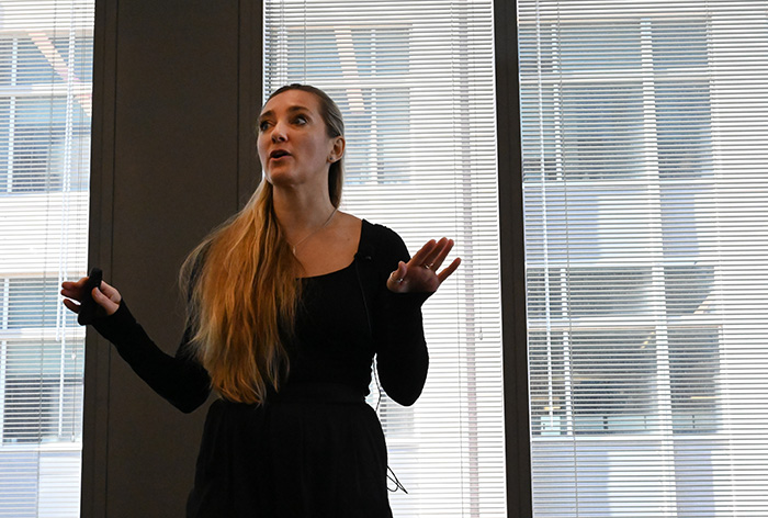 A presenter at the PowerSource training.