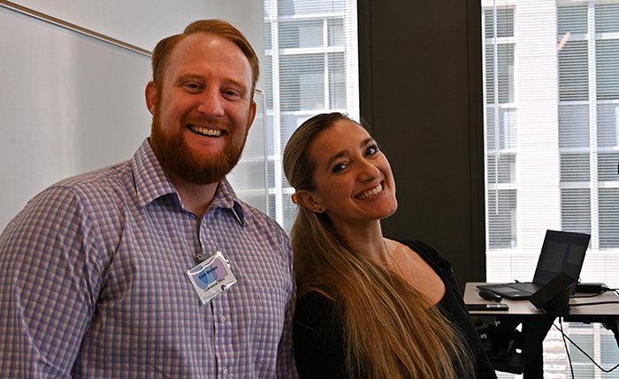 Evan Norton and a presenter at the PowerSource training.