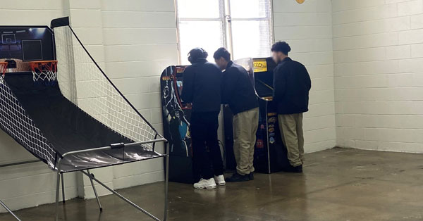 Youth enjoying Mustang Alley at Giddings.