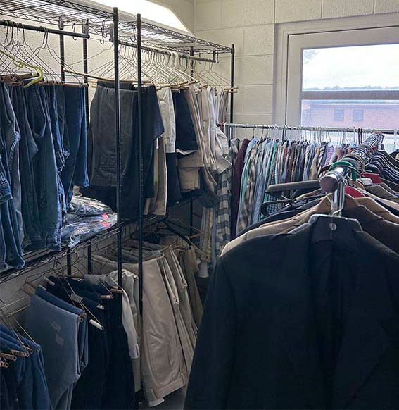 In the Clothes Closet at Gainesville, youth have a good selection of clothes to choose from.