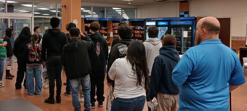 Youth waiting in line at Texas A&M University-Kingsville.